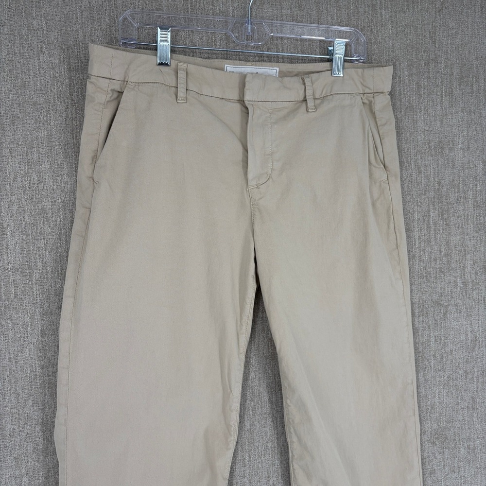 Frank & Eileen Pants Womens 10 Tan Westport Chino Ankle Crop Wide Leg Mid Rise - Picture 5 of 13